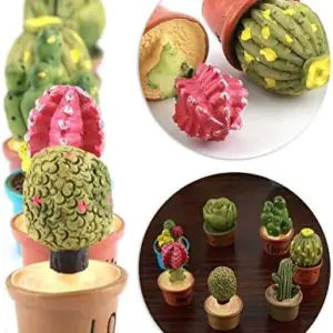 7 Tiny Cactus Mini Plants Set for DIY Activities & Display Collection - Small