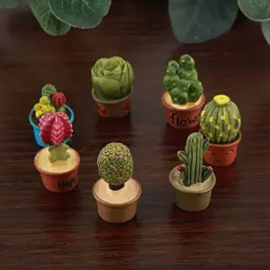 7 Tiny Cactus Mini Plants Set for DIY Activities & Display Collection - Small