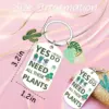 Plant Lover Keychain for Women, Gardener, Plant Lady - Silver Stainless Steel, 1.2 x 1.2 x 0.5 inches