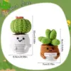 Positive Crochet Potted Plants Emotional Support Cactus Succulent Doll Toy Knitted Mini Plant Encouraging Gift Green Beige Brown Pink Wool Thread